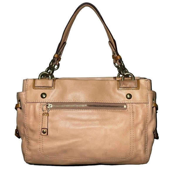 Coach Penelope Beige Leather Turn-lock Carryall Satchel Bag F16531 - Picture 2 of 16